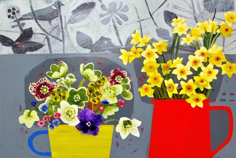 A Spring day for pigeons. 1300. 46 x 46cm Acrylic on panel 1138290022 768x517